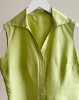 Lime Green Sleeveless Blouse