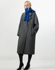CUBIC | Minimalist Wool, Alpaca + Silk Coat in Smoke Gray