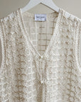 Ivory Sheer Beaded Vest
