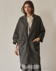 Mink Cropped Sleeve Cocoon Coat