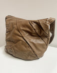 Mushroom Soft Leather Pleat Bag