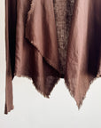 Chocolate Asymmetrical Frayed Linen Jacket