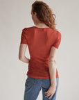 Dolce & Gabbana Crimson Stretch Knit Tee