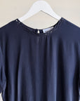 Midnight Blue Latticed Silk Tee