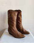 Walnut Leather Western Boots | Size 9