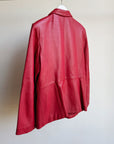 Crimson 90s Leather Zip Jacket