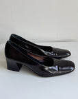 Chocolate Glossy Leather Pumps | Size 5.5