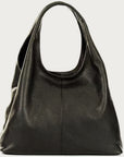 Sable Curved Italian Leather Shoulder Bag