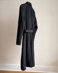 Onyx Cashmere Wool Belted Coat - Hey Jude
