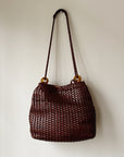 Auburn Woven Leather Shoulder Bag - Hey Jude