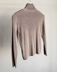 Taupe Silk Knit Turtleneck