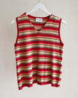 Striped V-neck Knit Top