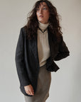 Soft Black Linen Blazer