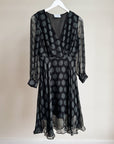 Black Silk Polka Dot Dress