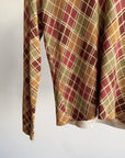 Autumn Argyle Silk + Lambswool V-neck Knit