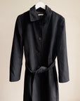 Onyx Cashmere Wool Belted Coat - Hey Jude