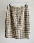 Sand Wool Boucle Plaid Skirt - Hey Jude