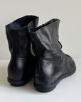 Black Pebbled Leather Lace Up Boots | Size 9