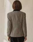 Black + Cream Plaid Wool Jacket