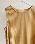 Camel Ribbed Sleeveless Tank