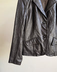 Raven Leather Blazer Jacket - Hey Jude