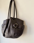 Black Gathered Pouch Shoulder bag