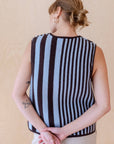 TBCo | Merino Wool Vest in Blue Stripe