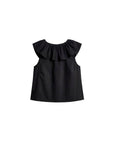 CUBIC - CUBIC Ruffle V-Neck Sleeveless Blouse: Black / S - Hey Jude