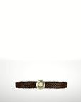 Woven Leather Belt in Espresso