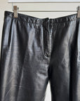 Black Low Rise Leather Pants