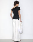 CUBIC - Slim-Fit One-Shoulder T-Shirt: Black / UN - Hey Jude