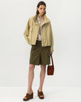 Cubic | Utility Funnel Jacket in Khaki