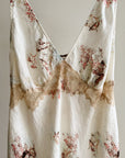 Cream Floral Linen Slip Dress