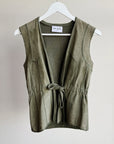 Olive Suede Tie Vest