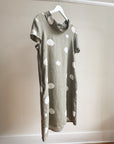 Olive Linen Dot Dress