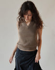 Walnut Textured Knit Vest