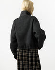 CUBIC | Relaxed Wool Cropped Jacket in Dark Grey