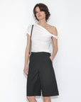 CUBIC - Slim-Fit One-Shoulder T-Shirt: White / UN - Hey Jude