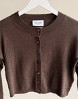 Chocolate Cropped Cotton Cardigan Top - Hey Jude
