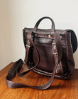 Chocolate Leather Convertible Back Pack - Hey Jude