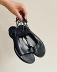 Navy Leather Lace Up Sandals | Size 6
