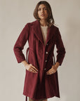 Maroon Tailored Wool Coat
