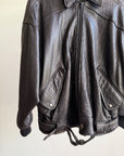 Carbon Textured Leather Bomber - Hey Jude