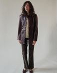 Chocolate Suede Equestrian-Style Pant