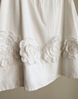 White Cotton Applique A-line Skirt