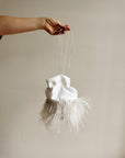 Ivory Feathered Dumpling Bag