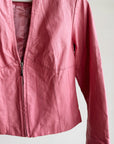 Hibiscus Half Zip Leather Jacket - Hey Jude