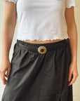 Woven Leather Belt in Black
