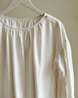 Ivory Cotton Gathered Dress