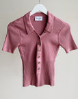 Dusty Rose Ribbed Polo Top - Hey Jude